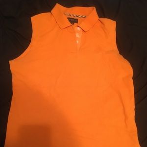 Burberry Women’s Golf Orange Sleeveless Tank Polo